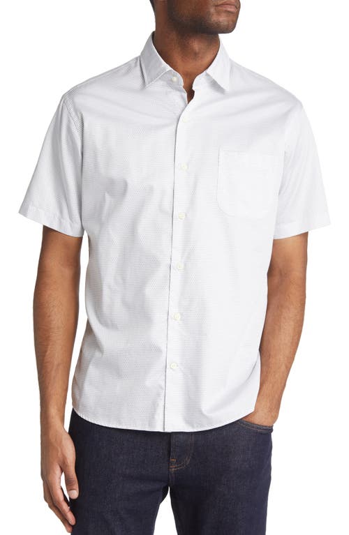 Peter Millar Charles Short Sleeve Cotton Button-Up Shirt in White