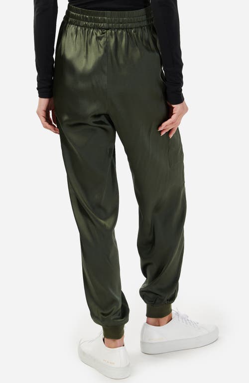 Shop Cami Nyc Elsie Stretch Silk Joggers In Thyme