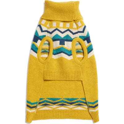 Lovethybeast Sienna Fair Isle Wool Dog Sweater, Beige
