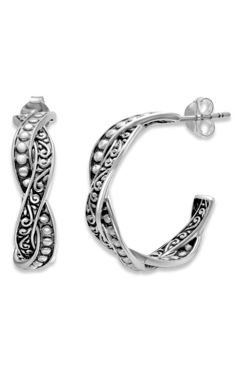 Samuel B. Woven Hoop Earrings In Silver