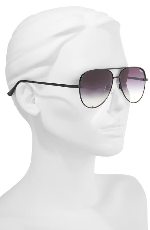 Quay X Desi Perkins High Key Mini 57mm Aviator Sunglasses - Black/ Fade To Clear In Black/fade To Clear