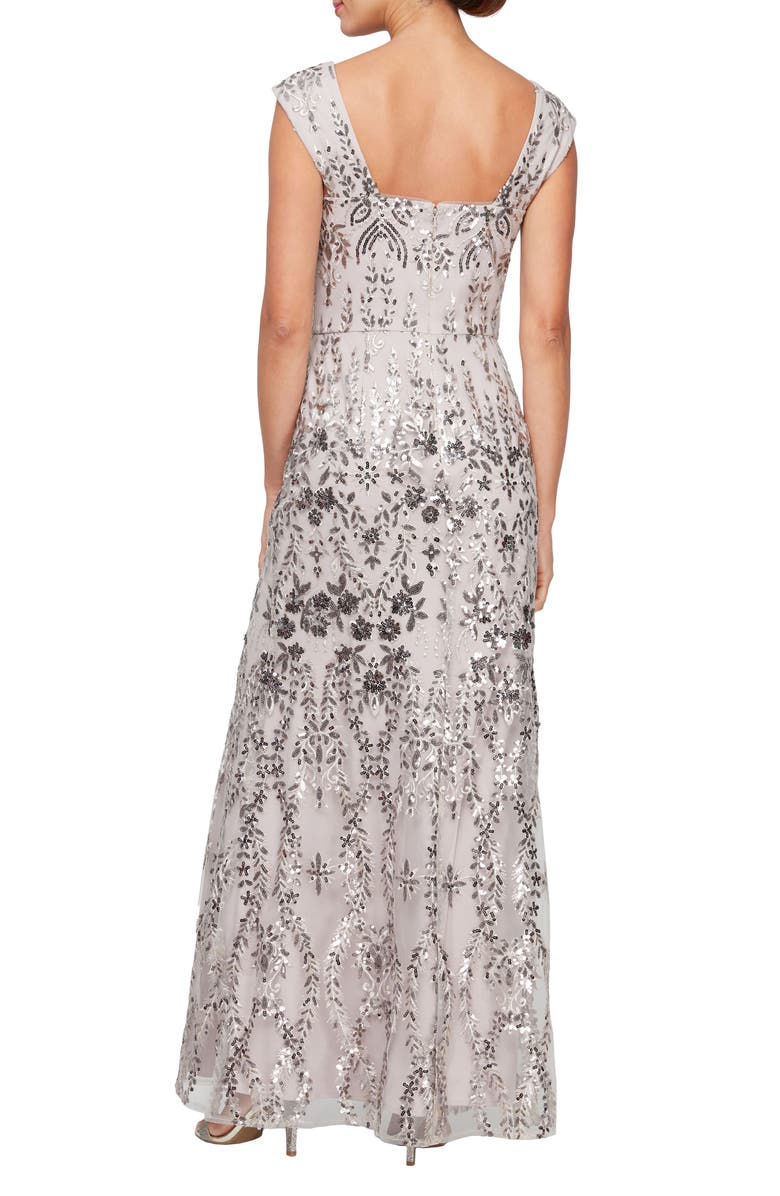 Alex Evenings Embroidered Sequin Sleeveless Gown | Nordstrom