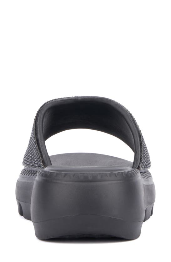 Olivia Miller Glitter Gaze Platform Slide Sandal In Black