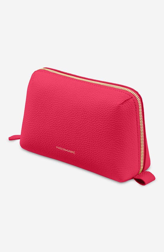 Maison De Sabre Maison De Sabré Leather Tech Pouch In Shibuya Fuchsia