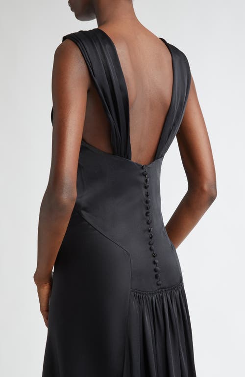 Michael Kors Bias-cut Satin Charmeuse Gown In Black
