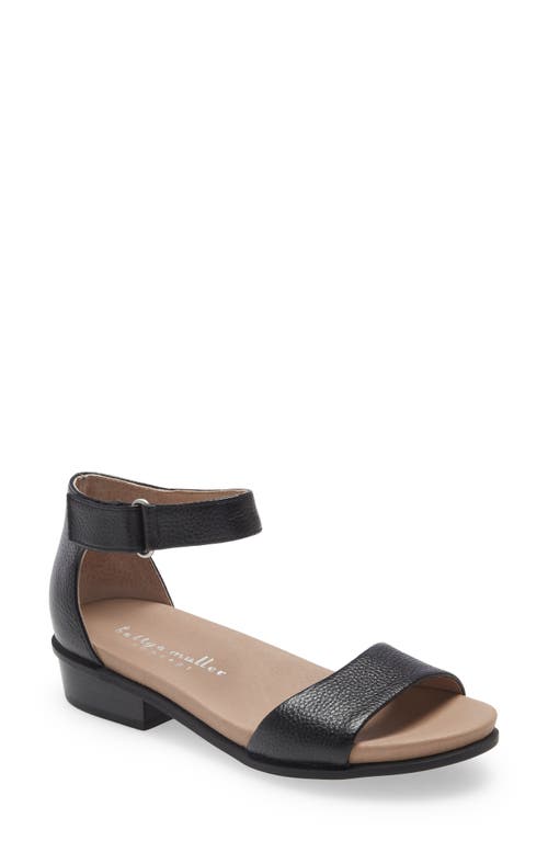 Bello Leather Ankle Strap Sandal in Black-Tl