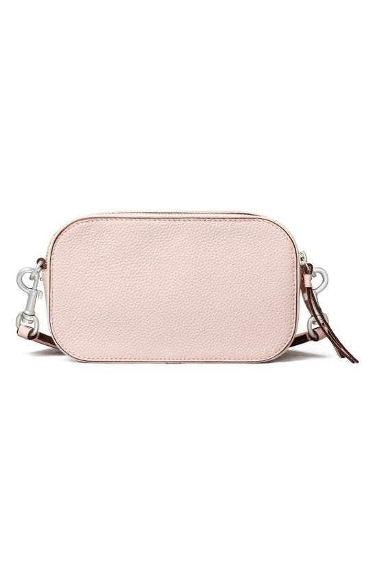 Shop Tory Burch Mini Miller Leather Crossbody Bag In Pale Pink