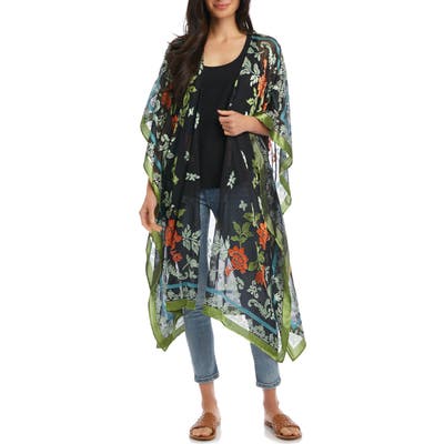 Karen Kane Flocked Floral Wrap