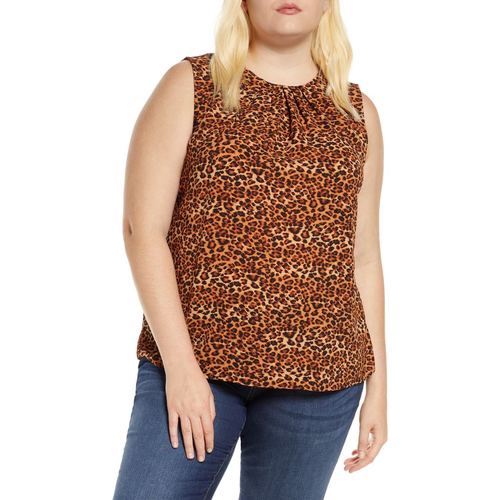 Loveappella Gathered Neck Shell In Rust