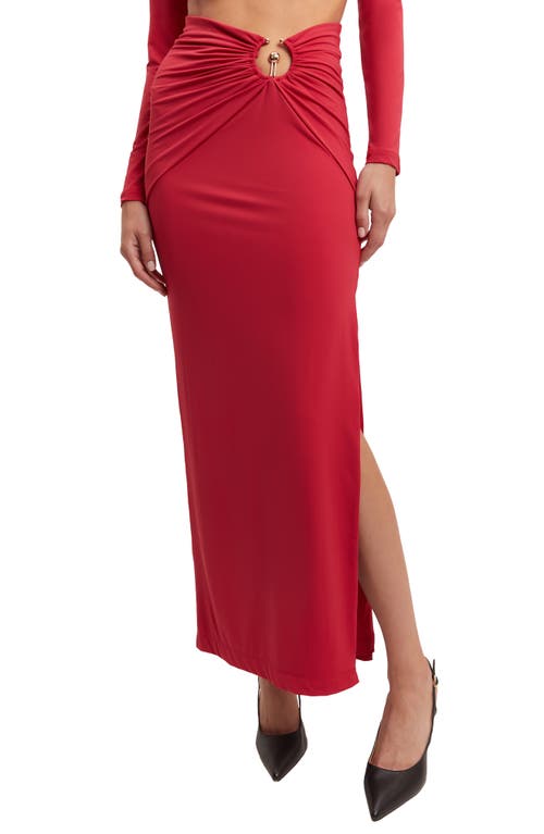 Neve Cuotut Maxi Skirt in Deep Red