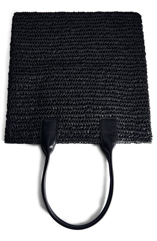 Shop Mango Braided Straw Shopper In Black