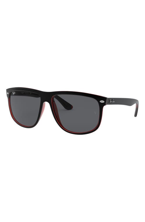 Ray Ban Highstreet 60mm Polarized Flat Top Sunglasses In Black