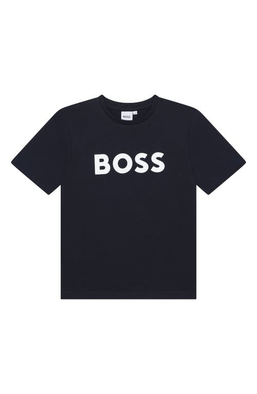 BOSS Kidswear Kids' Logo Cotton Graphic T-Shirt in Navy at Nordstrom, Size 8 Y