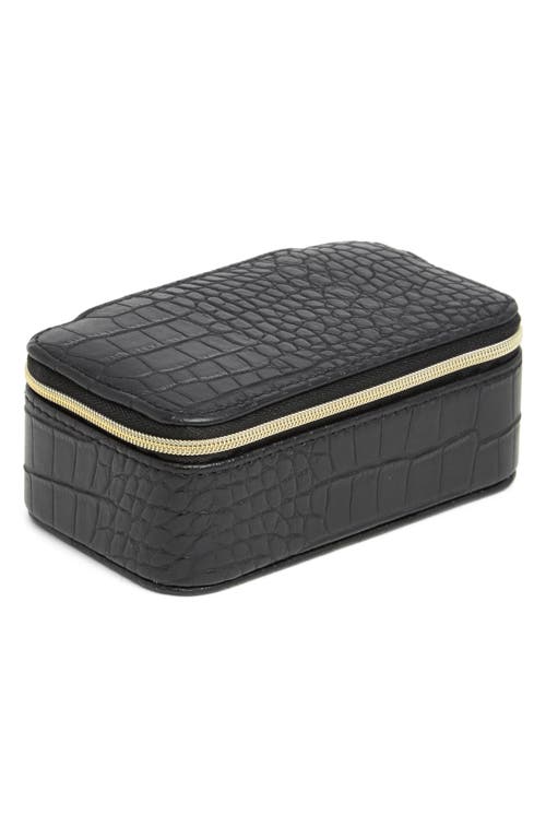 Nordstrom Small Rectangular Jewelry Box in Black Croc 