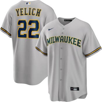 Youth Nike Black/White Milwaukee Brewers Replica Team Jersey Size: Small