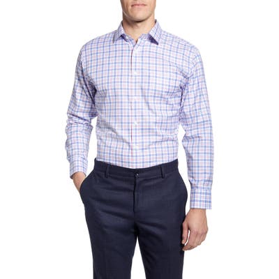 Nordstrom Shop Smartcare Trim Fit Plaid Dress Shirt - Pink