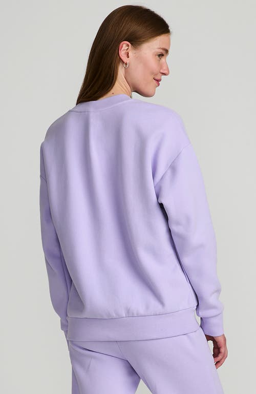 Shop Lands' End Serious Sweats Relaxed Long Sleeve Crew Neck Sweatshirt In Lavender Cloud