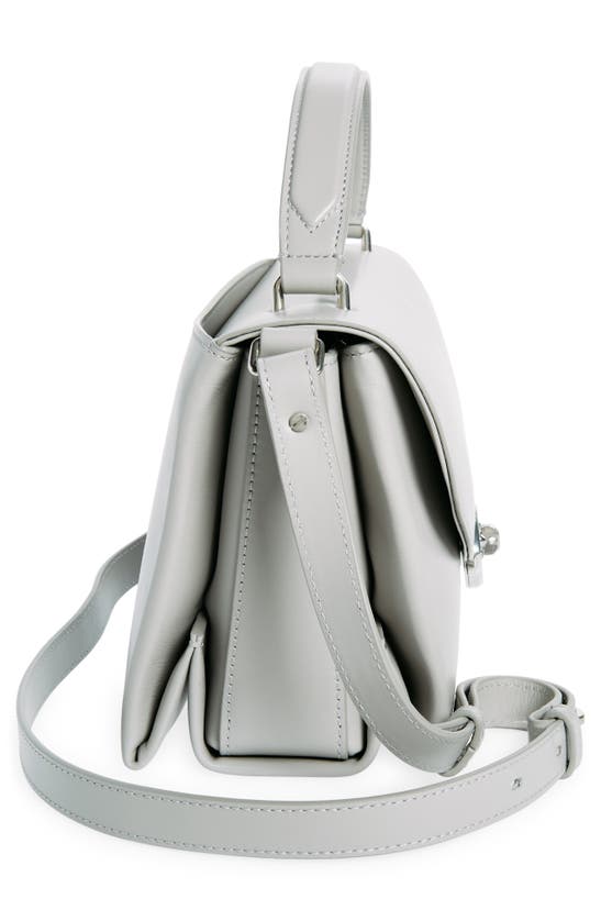 Shop Mulberry Lana High Gloss Leather Top Handle Bag In Pale Grey
