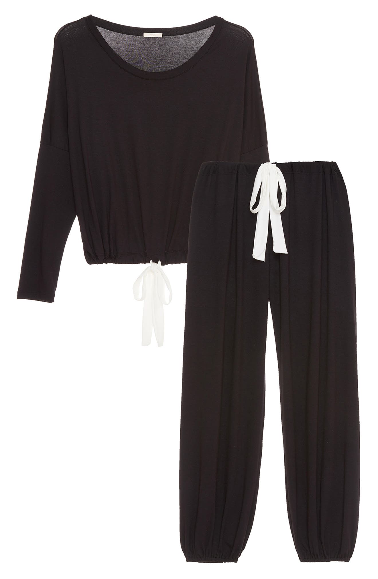 Gisele Modal Women's Pajama Slouchy Set Long Sleeve Top w Scoop Neckline 