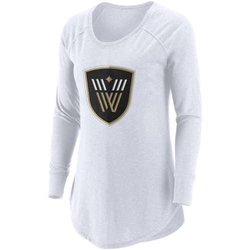 ADPRO Sports Women's White Vancouver Warriors Primary Logo Tri-Blend Long Sleeve T-Shirt