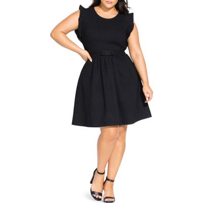 Plus Size City Chic Cutie Fit & Flare Dress, Black
