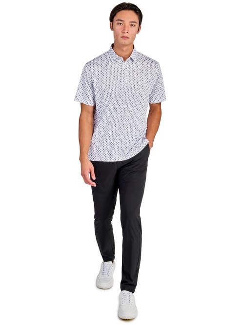 Construct Con.struct Golf Ball Print Performance Golf Polo In White/black