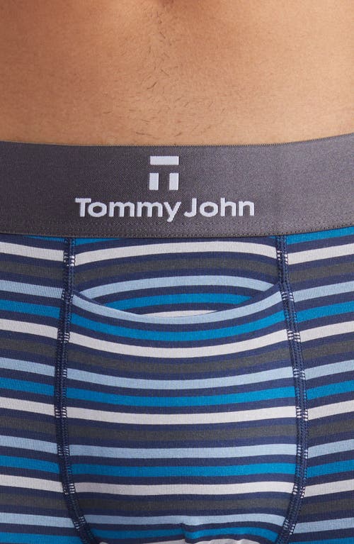 Shop Tommy John 2-pack Second Skin 6-inch Boxer Briefs In Dress Blues/globe Stripe