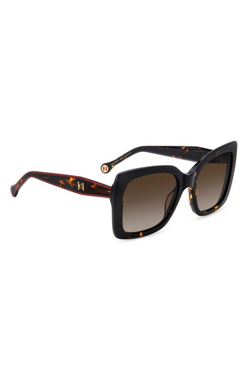 Carolina Herrera 54mm Gradient Square Sunglasses In Havana/brown Sf