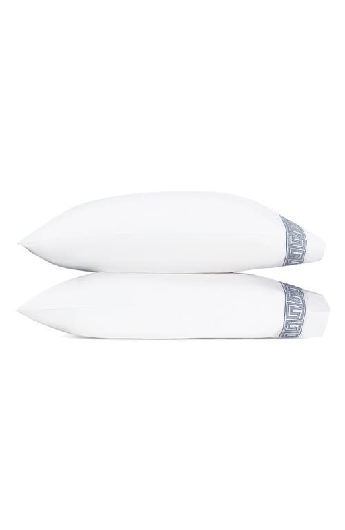 Matouk Ophelia 520 Thread Count Cotton Pillowcases In Indigo