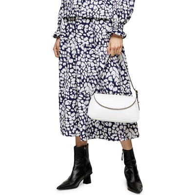 Topshop Sketch Animal Tiered Midi Skirt, US - Blue