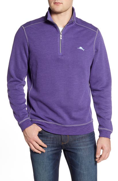Tommy Bahama Tobago Bay Half Zip Pullover In Mulberry Purple