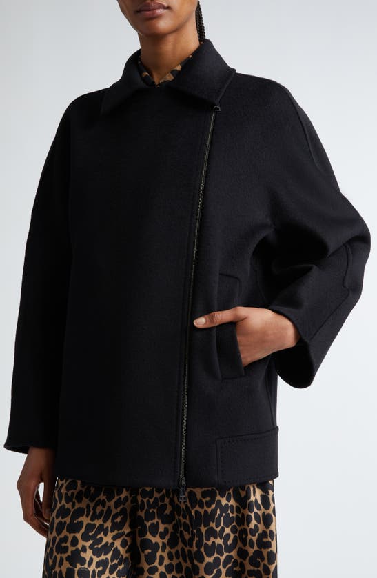 Shop Max Mara Rotondo Double Breasted Virgin Wool Jacket In Black