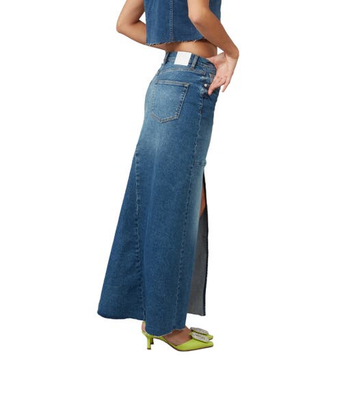 Lola Jeans Madlyn High Rise Maxi Skirt In Twilight