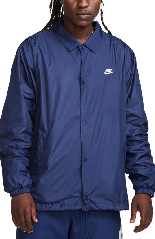Nike Club Coach's Jacket In Midnight Navy/white