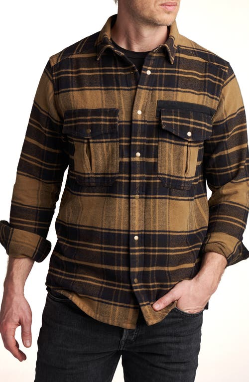 Axel Flannel Shirt Jacket in Umber Plaid