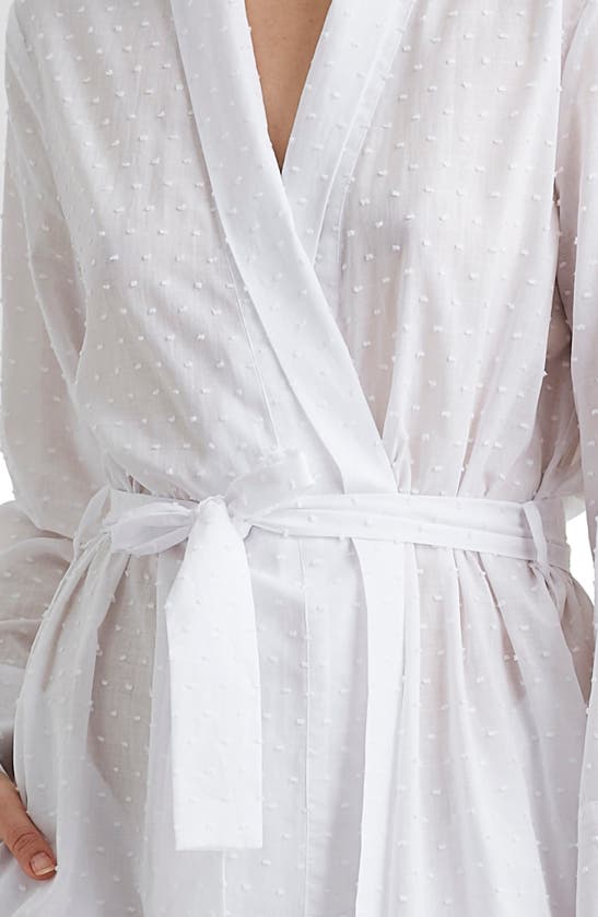 Shop Papinelle Swiss Dot Cotton Robe In White