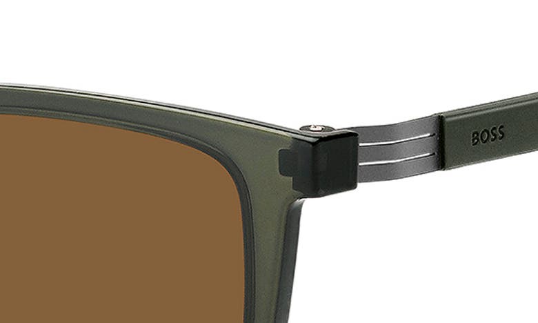 Shop Hugo Boss 53mm Square Sunglasses In Green Yellow