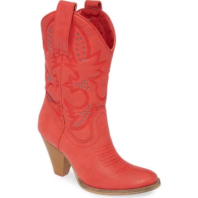Very Volatile Wagonwheel Western Boot, Red