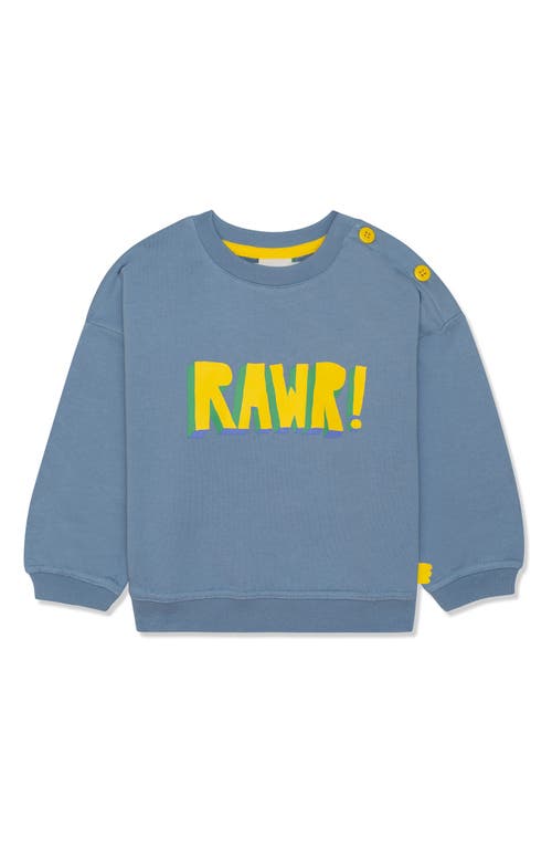 Mon Coeur Kids' Rawr! Graphic Sweatshirt Faded Denim at Nordstrom,