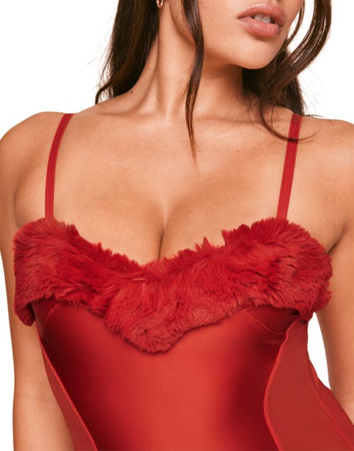 Adore Me Lucifera Bodysuit Lingerie In Dark Red