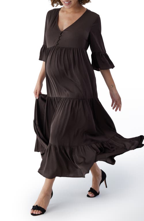 Ingrid & Isabel Tiered Maternity/Nursing Dress Java at Nordstrom,