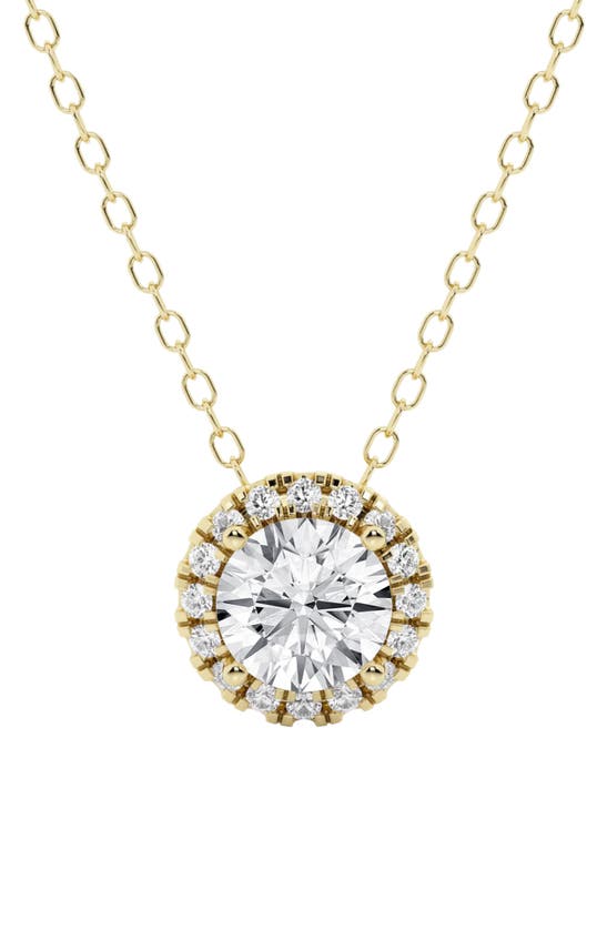 Shop Badgley Mischka Collection Lab Created Diamond Halo Necklace In Gold