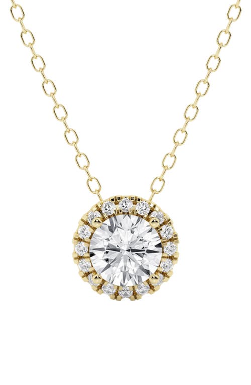 Shop Badgley Mischka Collection 14k Gold Round Cut Lab-created Diamond Halo Pendant Necklace