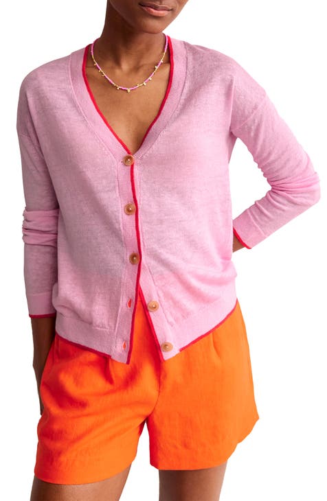 Maggie Tipped Linen Cardigan