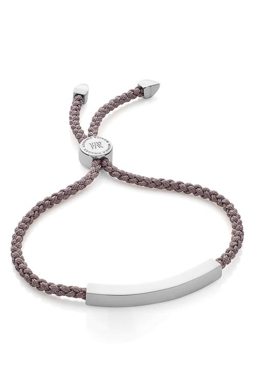 Monica Vinader Linear Engravable Friendship Bracelet In Silver/black