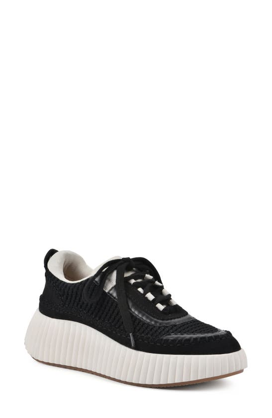 White Mountain Footwear Dynastic Knit Sneaker In Black/ Fabric