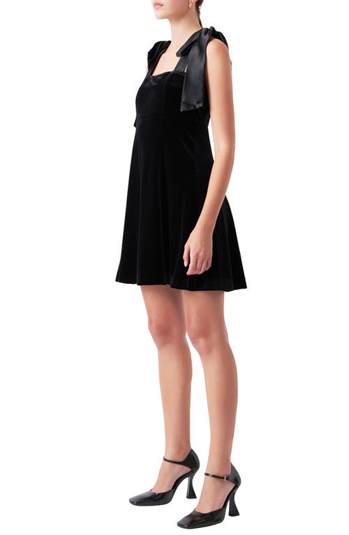 Endless Rose Women's Tiered Contrast Velvet Mini Dress In Black