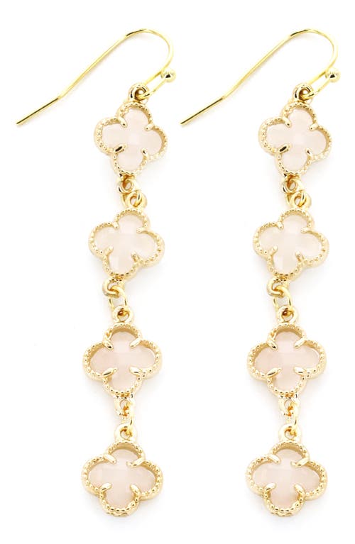 Shop Panacea Clover Linear Earrings In Ivory/yellow Gold