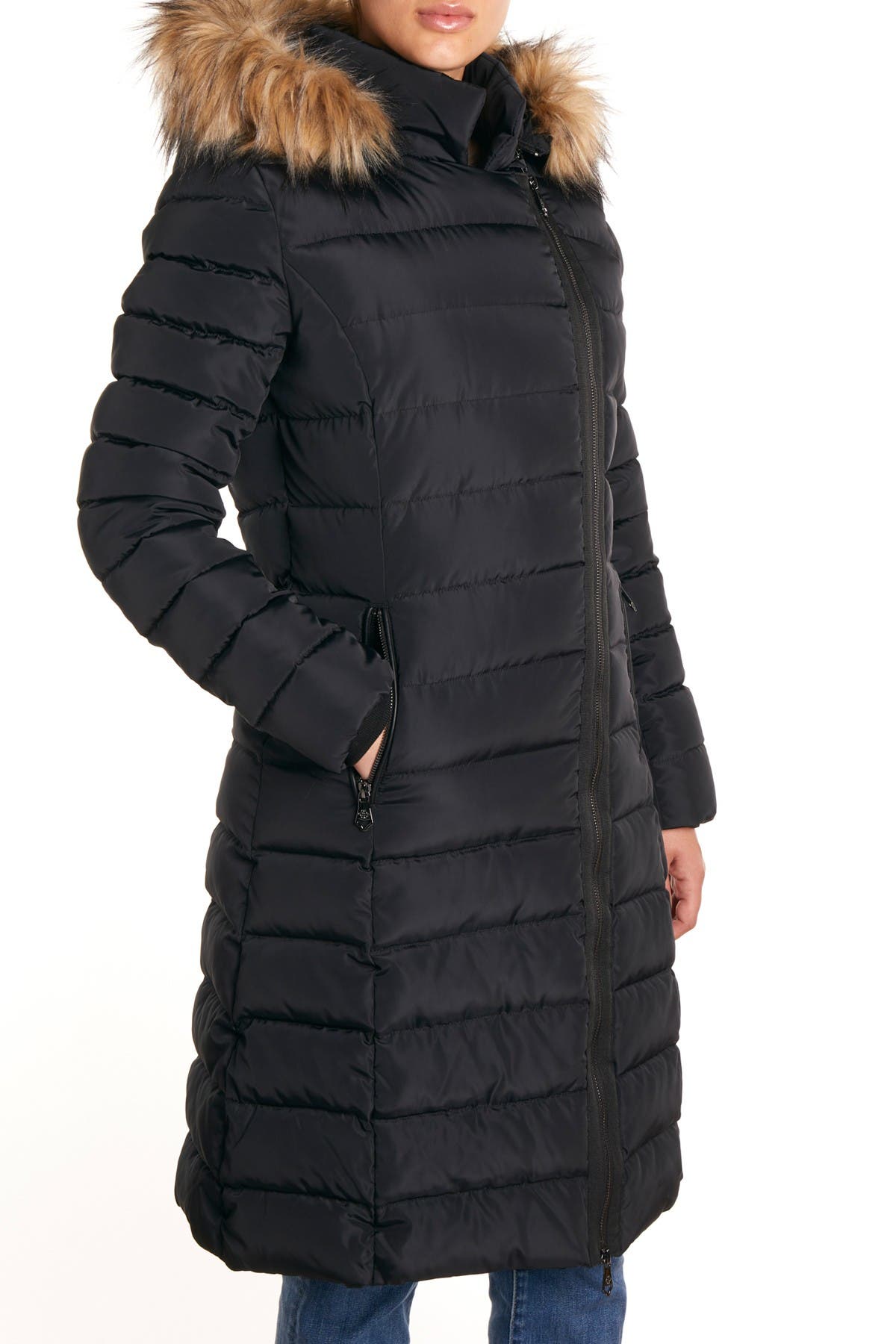 Nanette Lepore womens Envelope Hood Puffer Coat