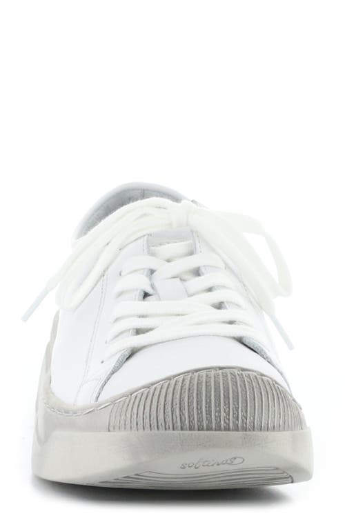 Softinos By Fly London Platform Sneaker In White Smooth Leather